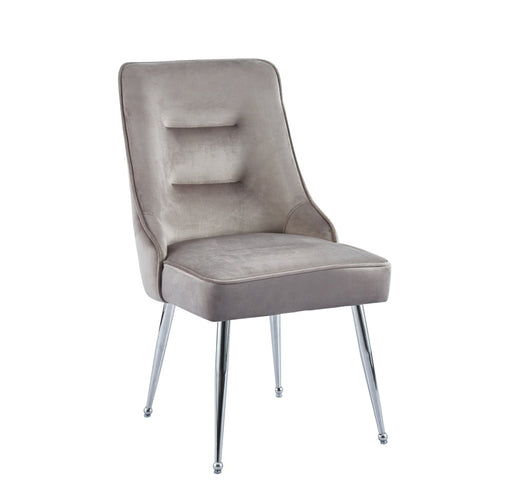 Chaise luxury ZIP en velours pieds chromés moka