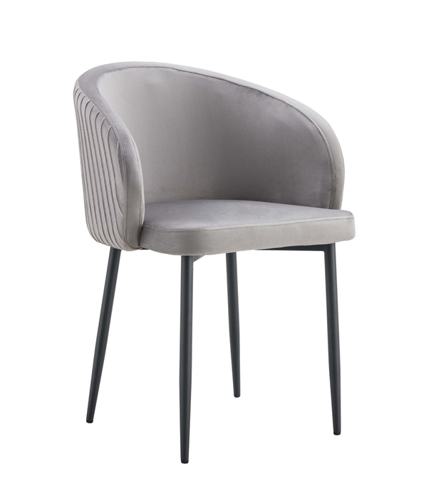 CHAISE AVEC ACCOUDOIR CARLITA GRIS PIED METAL NOIR - image 1