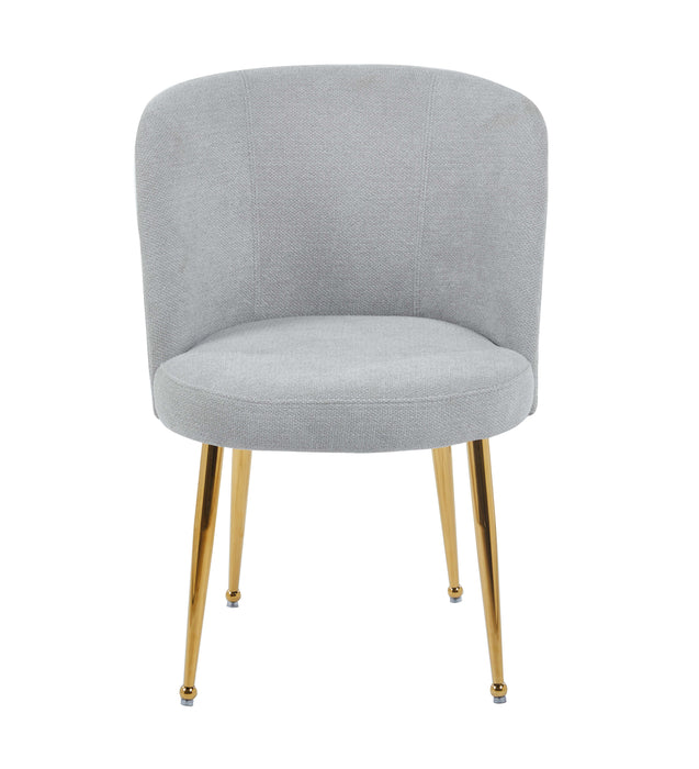CHAISE SACHA PIEDS GOLD ASSISE GRIS TISSU EFFET LIN - image 1