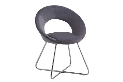 Chaise BUBBLE Chrome velours anthracite