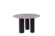TABLE REPAS ANAÏS PIEDS NOIR PLATEAU CERAMIQUE MARBRE GRIS 120CM - image 1