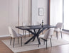 Table à manger en bois STELLA pieds en métal noir chêne