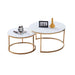Table Basse Gigogne ARTO Gold et plateau en verre blanc