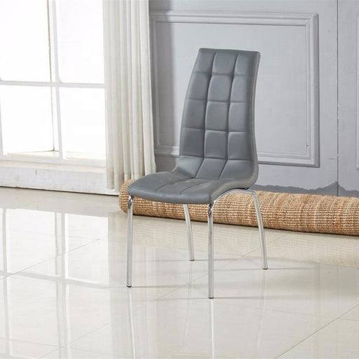 Chaise EMMA simili cuir gris