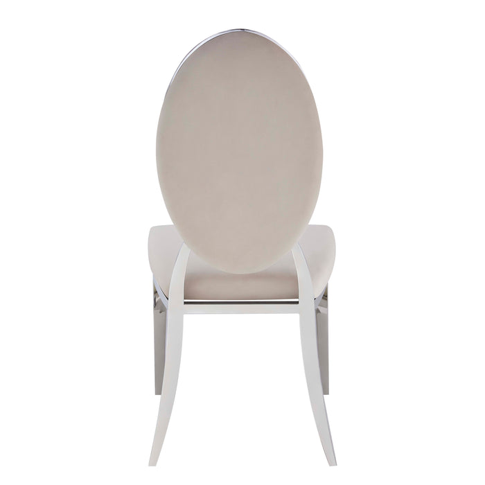 CHAISE MEDAILLON CAPITONNEE CHROME VELOURS MOKA - image 3