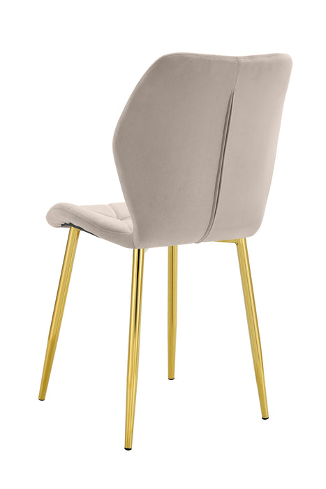 CHAISE COQUILLAGE VELOURS TAUPE PIED GOLD - image 2