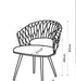 CHAISE CAROLINA PIEDS METAL NOIR VELOURS BEIGE - image 4
