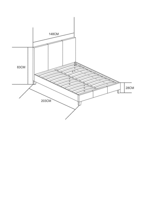 Lit 2 places 140x190 cm MELBOURNE Velours avec sommier intégré