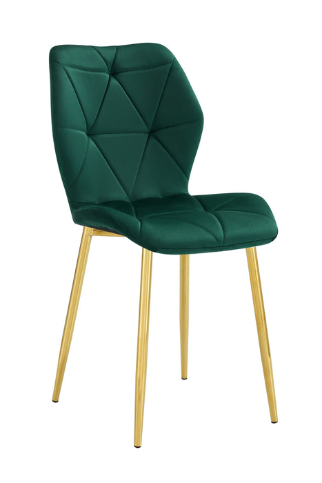 CHAISE COQUILLAGE VELOURS VERT SAPIN PIED GOLD - image 1