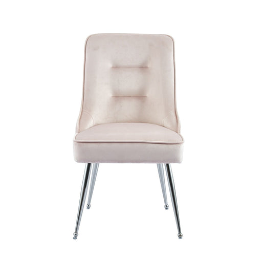 Chaise luxury ZIP en velours pieds chromés rose