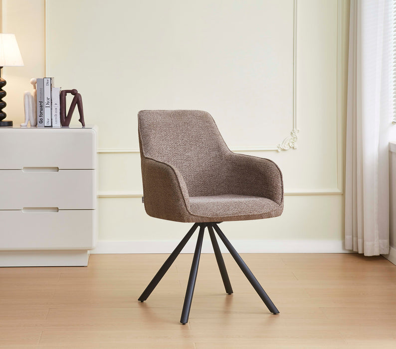 CHAISE AVEC ACCOUDOIR LOLA PIED METAL NOIR TISSU TAUPE - image 1