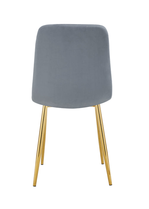 CHAISE ELISA PIED GOLD VELOURS GRIS - image 3