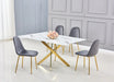 Table Repas JESSICA Gold et plateau en verre 150 cm 4 à 6 couverts - image 5