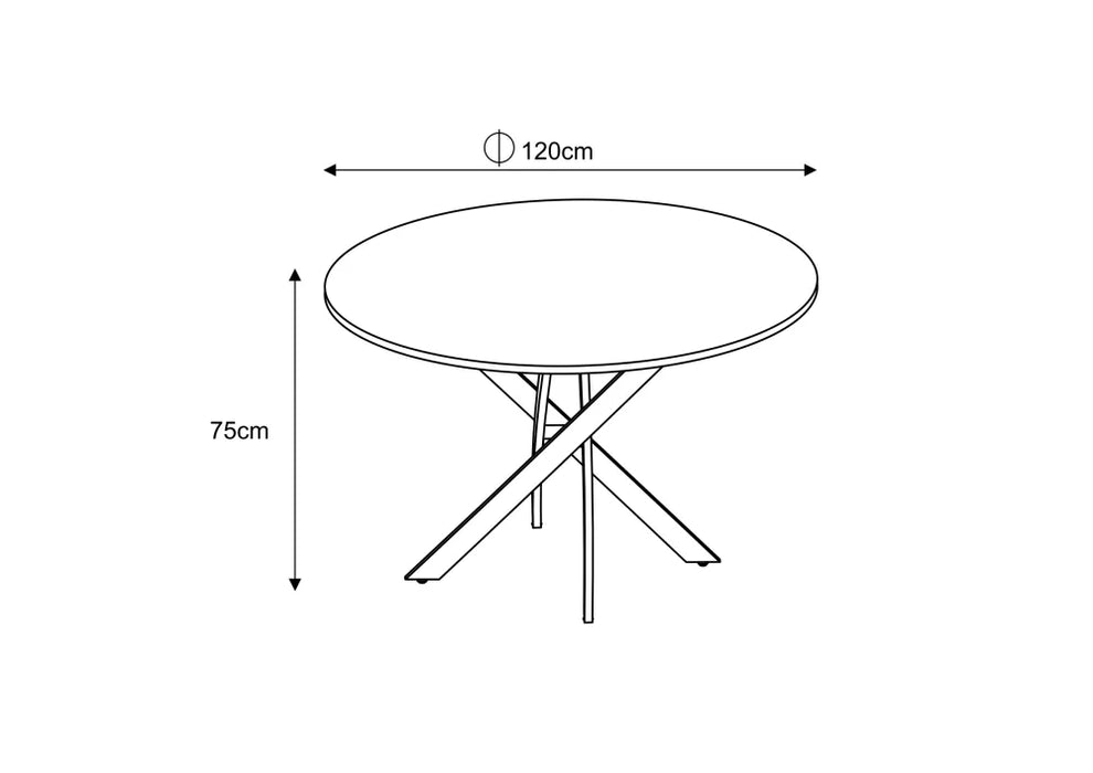 Table repas JESSICA métal noir chêne griffé 120 cm XXL