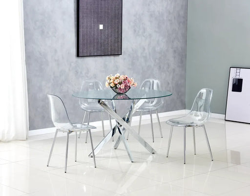 Chaise scandinave transparentes en PVC chrome