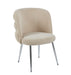 CHAISE SACHA PIEDS CHROME ASSISE MOKA TISSU EFFET LIN - image 3