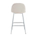 TABOURET DE BAR SCANDINAVE PIED CHROME VELOURS BEIGE - image 2
