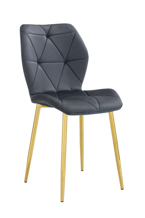 CHAISE COQUILLAGE VELOURS ANTHRACITE PIED GOLD - image 1