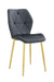 CHAISE COQUILLAGE VELOURS ANTHRACITE PIED GOLD - image 1