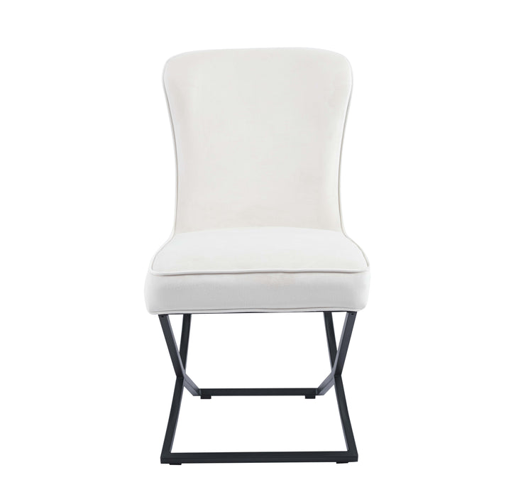CHAISE GABRIELLE METAL NOIR VELOURS ECRU - image 1