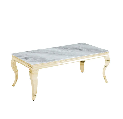 Table basse BAROQUE Gold  120x60x45 cm marbré gris