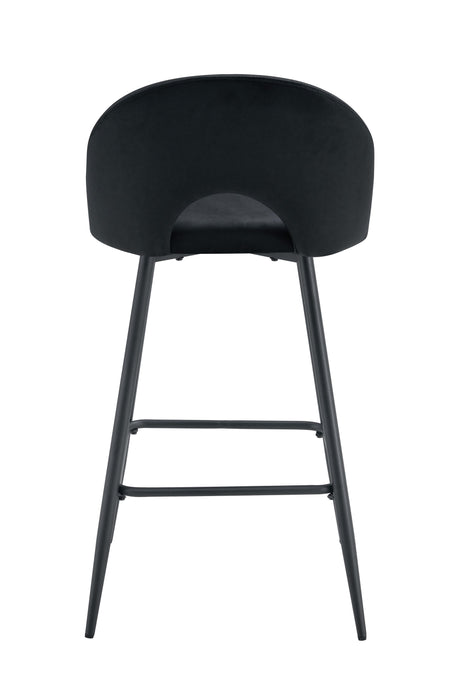 TABOURET DE BAR TEDDY PIED METAL NOIR VELOURS NOIR - image 3