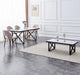 Table basse Deluxe LEVANTO structure métal noir plateau en verre 120x60 cm