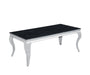 Table basse BAROQUE Chrome  120x60x45 cm marbré noir