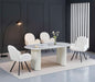 TABLE REPAS VENEZIA PIEDS BEIGE PLATEAU MARBRE GRIS - image 3