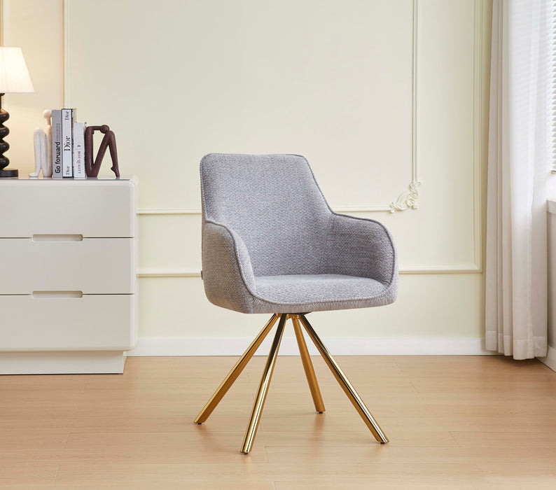CHAISE AVEC ACCOUDOIR LOLA PIED GOLD TISSU GRIS - image 1