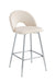 TABOURET DE BAR TEDDY PIED CHROME VELOURS BEIGE - image 1