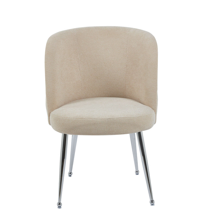 CHAISE SACHA PIEDS CHROME ASSISE MOKA TISSU EFFET LIN - image 1