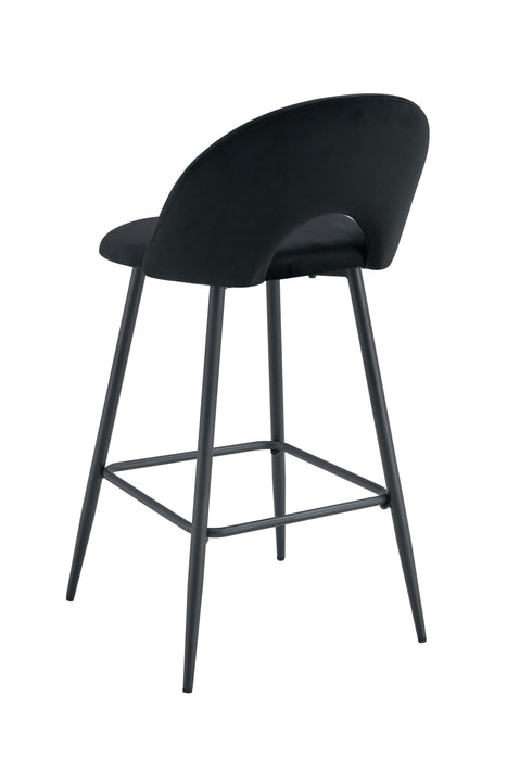 TABOURET DE BAR TEDDY PIED METAL NOIR VELOURS NOIR - image 2