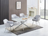 Table Repas JESSICA Chrome et plateau en verre 150 cm 4 à 6 couverts - image 1