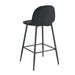 TABOURET DE BAR SCANDINAVE PIED METAL NOIR VELOURS NOIR - image 3