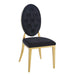 Chaise MEDAILLON capitonnées  Gold et velours noir