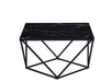 TABLE BASSE ALINA METAL NOIR VERRE MARBRE NOIR 80X80X45CM - image 1