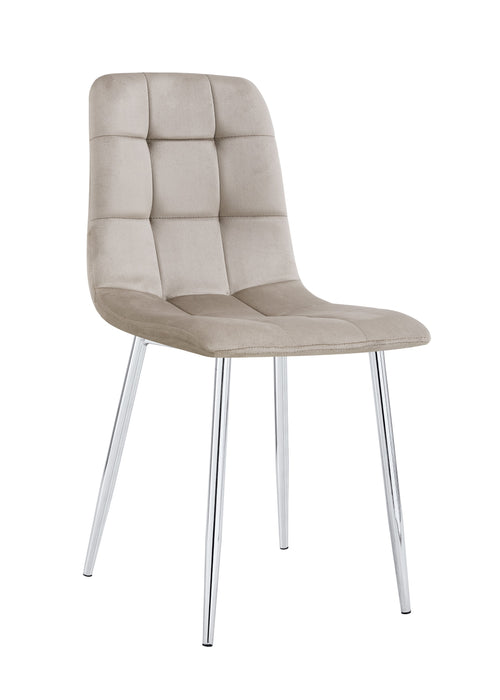 CHAISE ELISA PIED CHROME VELOURS TAUPE - image 1