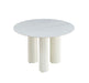 TABLE REPAS ANAÏS PIEDS BEIGE PLATEAU CERAMIQUE MARBRE BLANC 120CM - image 1