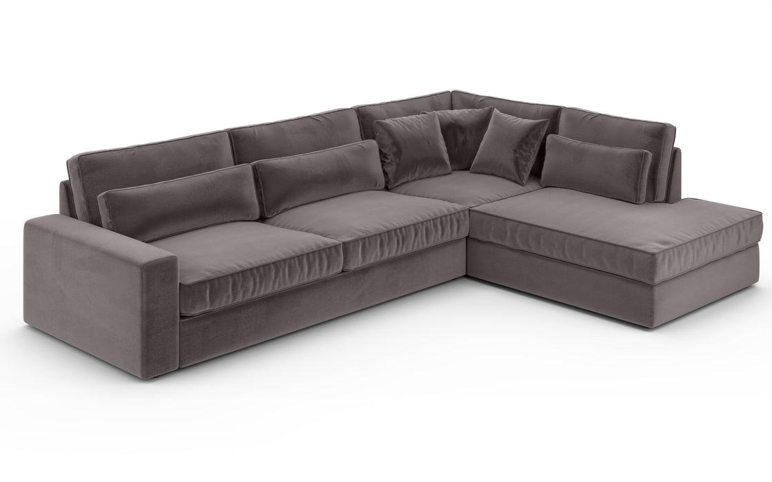 CANAPE BRISTOL ANGLE DROIT VELOURS GRIS 316x230cm