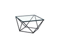 TABLE BASSE ALINA METAL NOIR VERRE TRANSPARENT 80X80X45CM - image 2