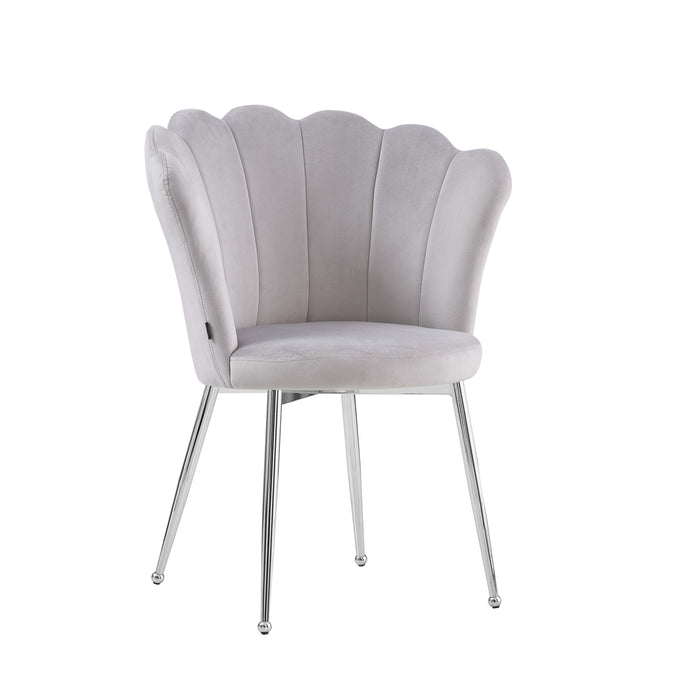 CHAISE NYMPHEA CHROME VELOURS GRIS - image 1