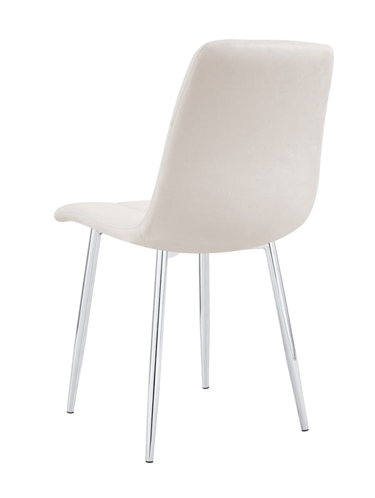 CHAISE ELISA PIED CHROME VELOURS BEIGE - image 2