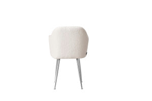 Chaise Chic KANVAS en velours pieds Chromés blanc doudou