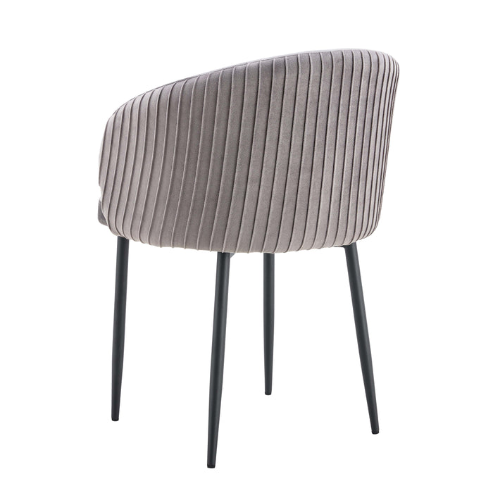 CHAISE AVEC ACCOUDOIR CARLITA GRIS PIED METAL NOIR - image 2