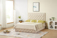 Cadre de lit ROMA velours 160x200cm beige