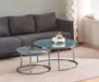 TABLE BASSE GIGOGNE ROMEO CHROME MARBRE GRIS- VERT - image 2