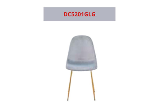 Chaise  SCANDINAVE en velours pieds Gold gris clair