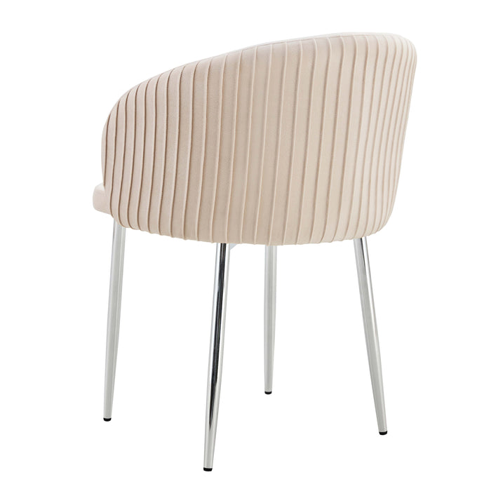 CHAISE AVEC ACCOUDOIR CARLITA BEIGE PIED CHROME - image 2