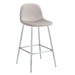 TABOURET DE BAR SCANDINAVE PIED CHROME VELOURS TAUPE - image 1